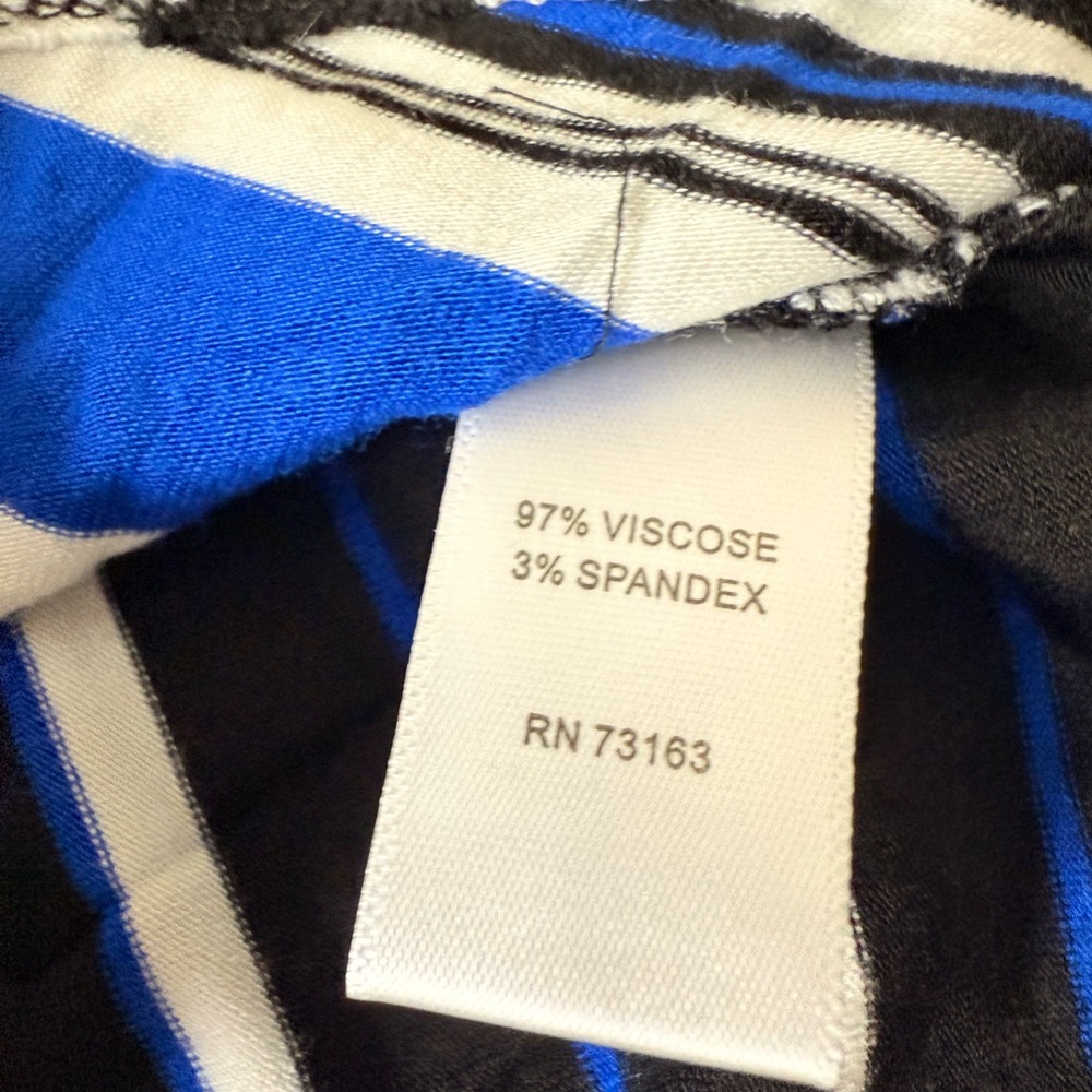 Neiman Marcus Black and Blue Striped Maxi‎ Dress size Large - Picture 6 of 11
